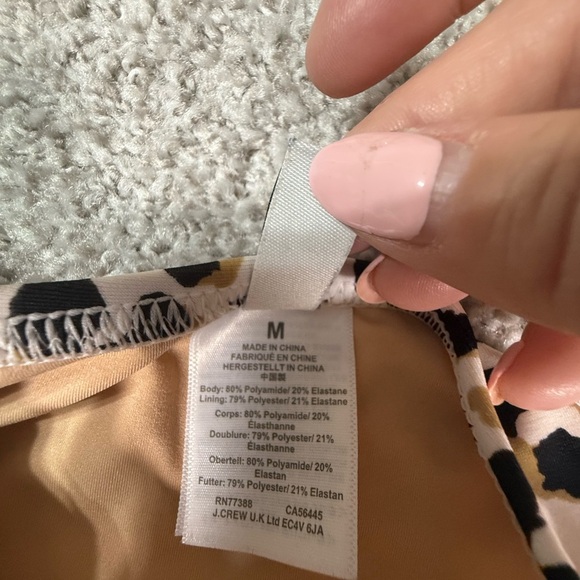 Leopard Swimsuit women’s J. crew one price strapless bathing suit M like new - Picture 5 of 7